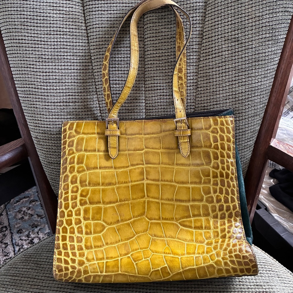 Silvano Biagini Authentic Faux Python and Calf Hair Leather Bag| Made in Italy
